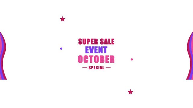 October Super Sale Event Promotional Motion Graphics Background.