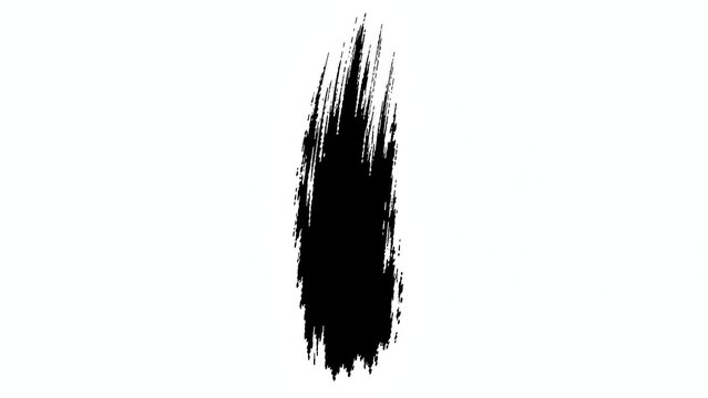 A black brushstroke on a white background