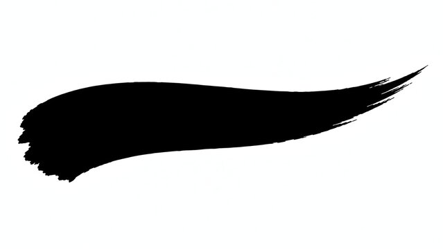 A bold black brush stroke, symbolizing creativity and artistic expression. This dynamic mark suggests movement and impact, perfect for design elements.