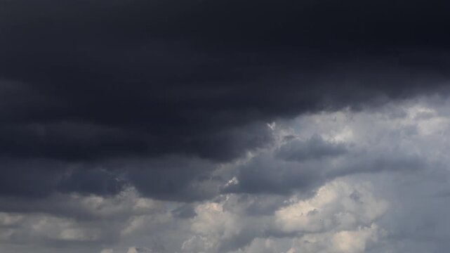 Time-lapse of dark storm clouds gathering before heavy rainfall