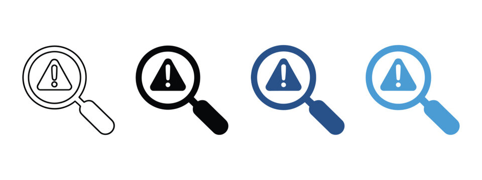Investigation icon in multiple styles representing search analysis inspection detective research and evidence vector illustration