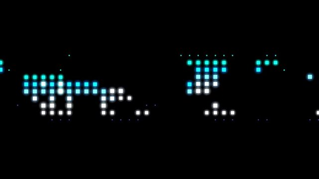 Abstract Blue Cyber Pixelated Global Map Concept. 4k motion videos