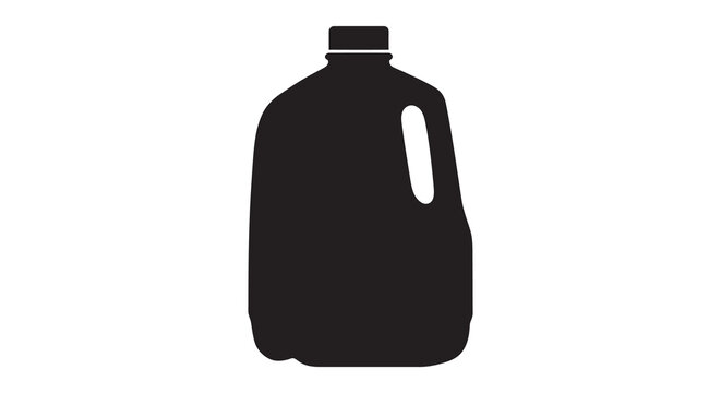 Plastic milk jug silhouette against a white background