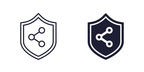 Plakat share icon with a shield, line and solid design