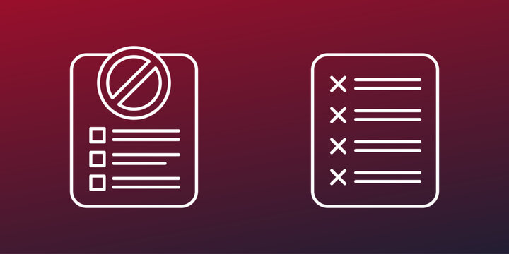 blacklist icons, line vector design