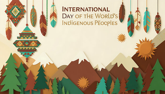 Indigenous Peoples' Day celebration with traditional decorations. Cultural event honoring indigenous heritage and traditions.