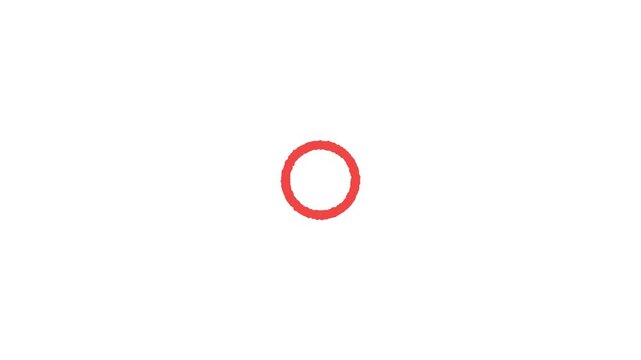 Minimalist Red Circle Loading Animation Loop on White Background.