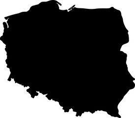 Black poland country map silhouette graphic © roky
