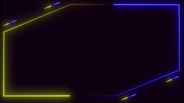 Animated purple background with a glowing neon angled frame. CK looping animation, perfect for modern and dynamic visuals.