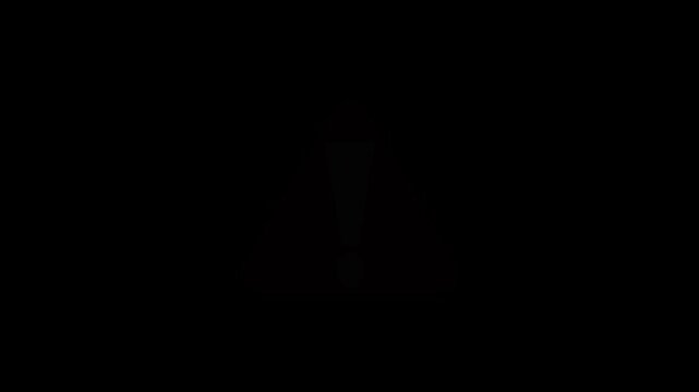 Warning Sign Icon With Exclamation Point On Black Background