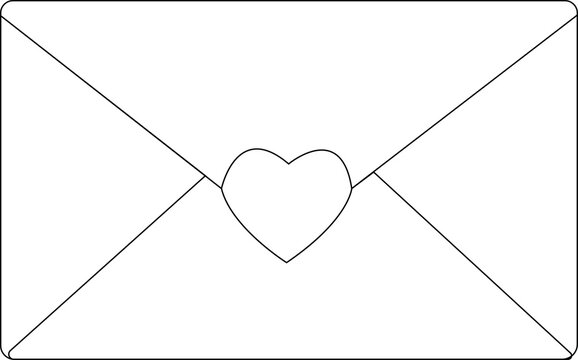 Minimalist one line envelope illustration in continuous line style.