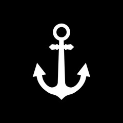vector illustration design of a ship's anchor on a white black background © Anas Anwar Alfarisy