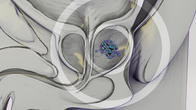 Conceptual 3D Prostate Cancer Animation with Malignant Tumor Medical Visualization