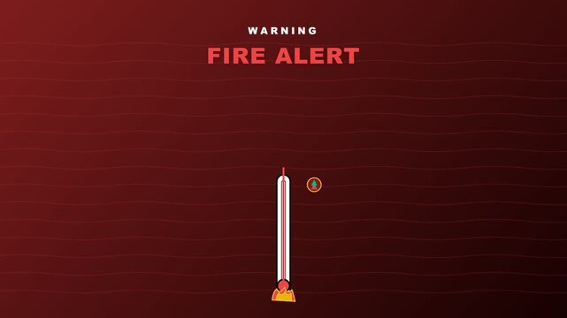 Fire Alert Warning Graphic with Burning Candle Animation.