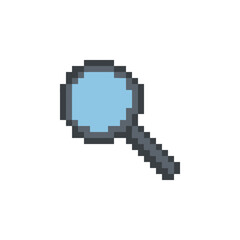 Fototapeta premium Pixel art magnifying glass icon.