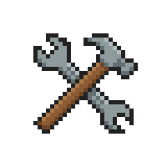 Fototapeta premium Pixel art repair tools icon.