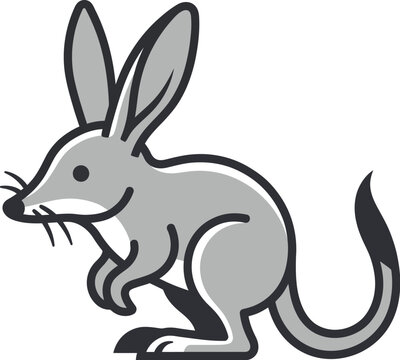 Greater Bilby Vector Illustration Australian Marsupial Mascot Icon