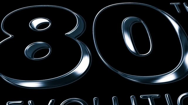 Futuristic Metallic India 80th Revolution Independence day Animation on Black Background in Luxury 3D Chrome Style In 4K