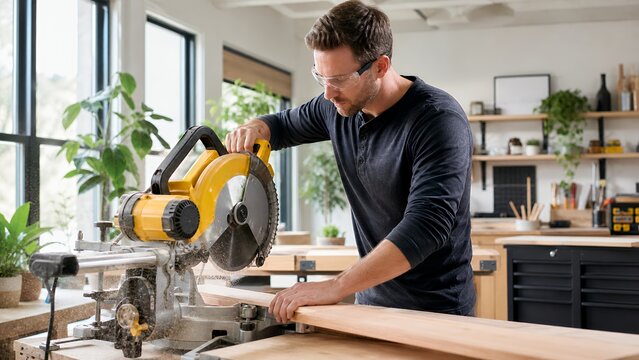 man sawing wood