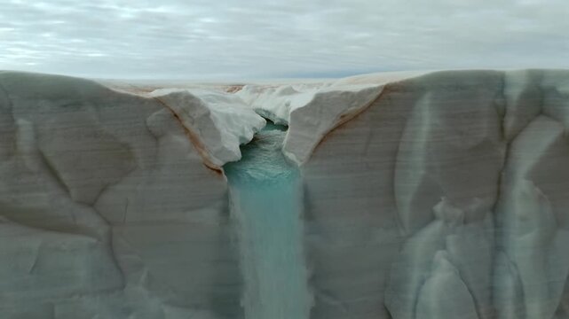 Glacier Ice Melt Dripping from a Massive Arctic Iceberg