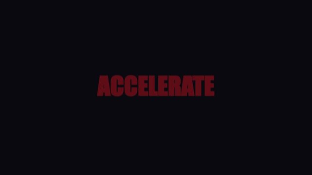 Accelerate kinetic typography motion for business growth and success concepts animation 4k acceleration