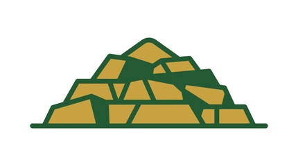 Abstract Pile of Gold Ingots Icon, Financial Wealth Concept, Investment Graphic © waroh