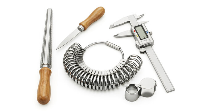 Jewelry making tools isolated on white background