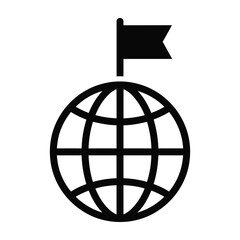 Obraz premium Global Location Pin Icon Representing International Travel Destinations and Navigation