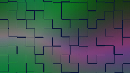 Fototapeta premium Abstract colorful geometric pattern with blocks and lines in green purple and gray shades