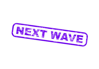Obraz premium Purple next wave text stamp isolated on a transparent background