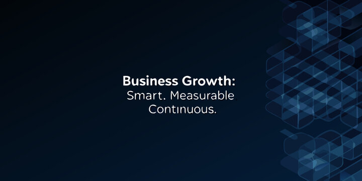 Geometric pattern with text reading business growth smart measurable continuous