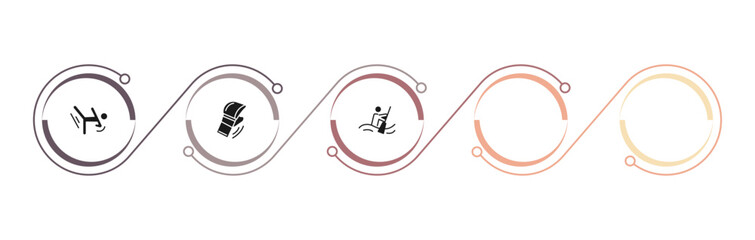 Naklejka premium filled sport icons set - artistic gymnastics, cycling, aikido, mixed martial arts. editable vector for web and mobile ui