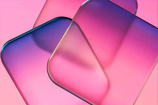 Modern Glass Squircles Overlap 3D