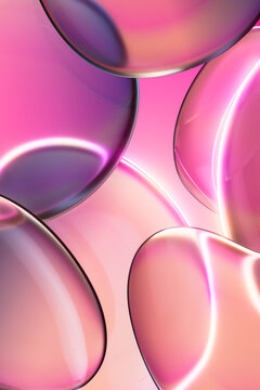 Organic Glass Bubbles Cluster 3D
