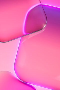 Wavy Glass Ribbon Neon 3D