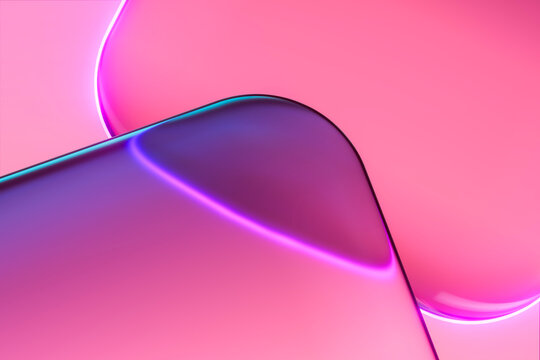 Glass Teardrop Neon Edge 3D