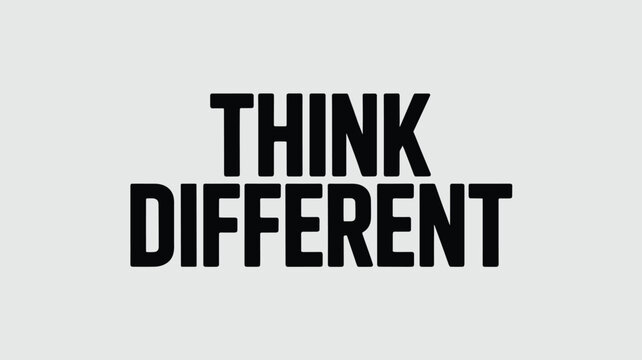 Bold Black "Think Different" Typography on White Background