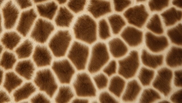 Close-up of giraffe skin pattern, showing brown patches with lighter borders.