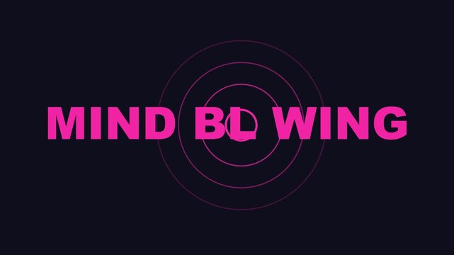 Mind blowing text animation with pulsing neon circles modern motion for digital marketing and social media 4k