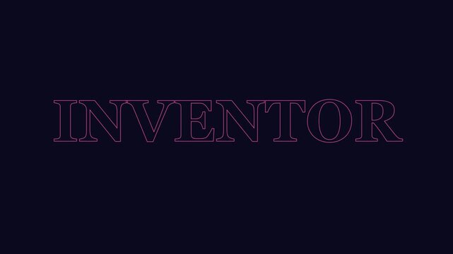 Minimalist inventor typography motion on dark animation 4k background, for creative innovation, and entrepreneurship concepts