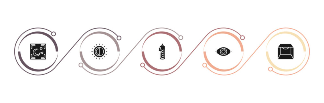 filled photography icons set - night mode, contrast, carging, red eye. editable vector for web and mobile ui