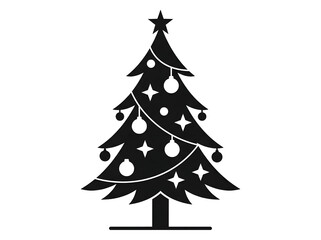 Fototapeta premium Christmas tree icon with ornaments and star isolated on transparent background