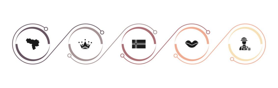 filled people icons set - venezuelan, empress, norwegian, seductive. editable vector for web and mobile ui