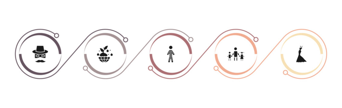 filled people collection. icons set - zorro, ecosystem, hairy, father and children. editable vector for web and mobile ui