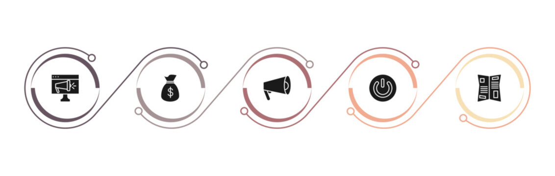 filled marketing icons set - online marketing, get money, promote, on. editable vector for web and mobile ui