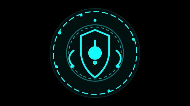 Digital shield icon, vibrant and futuristic, symbolizing advanced cybersecurity, data protection, and secure networks. An essential graphic for online safety and technological defense concepts