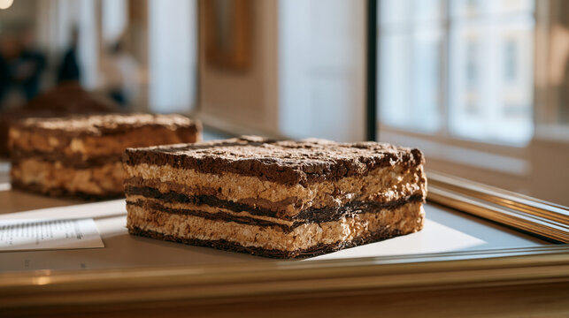 Freshly packed wattle and daub panels rest in a hospital corridor display case showing traditional earthen wall construction samples, each cross-section revealing layered