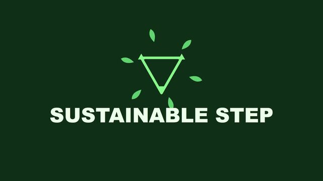 Sustainable step motion eco-friendly green energy and environmental awareness concept animation 4k sustainability