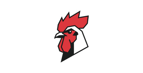 Rooster Head Mascot Logo Design © Nabilah
