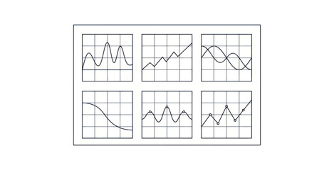 Obraz premium Financial Line Chart Icon Set